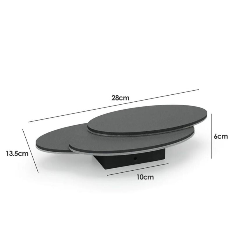 Luminária Arandela de Parede em Níveis Efeito 3D Monare LEDZ – Retangular/Circular - Preto/Branco