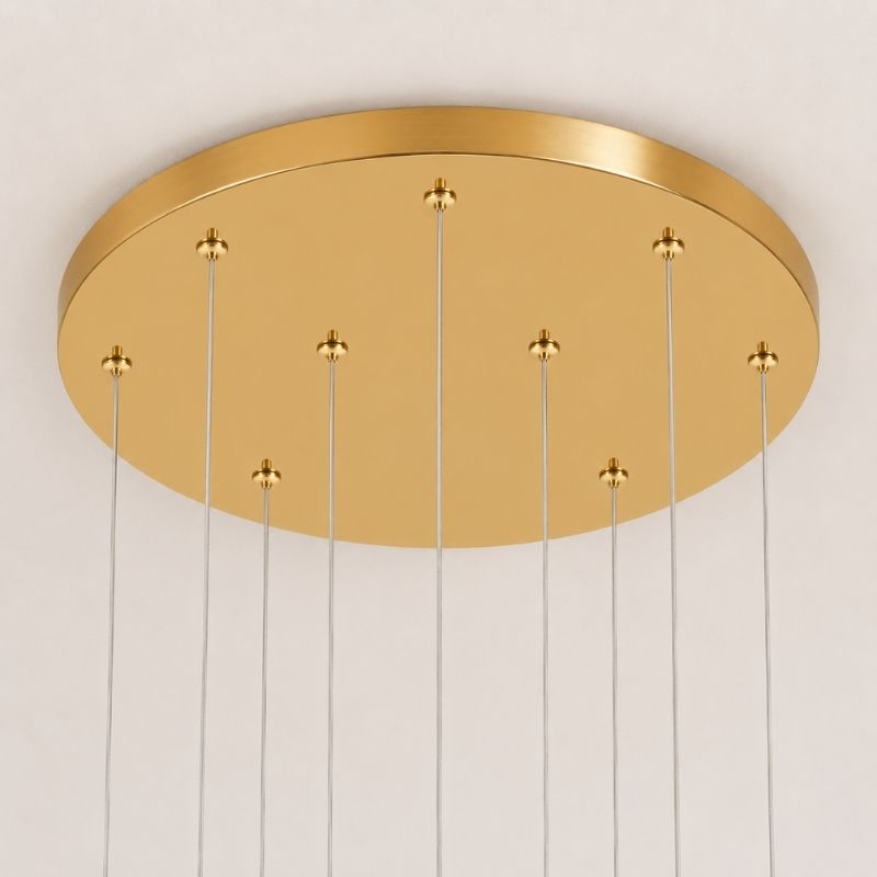 Lustre Pendente de Luxo para Pé-Direito Duplo Globos Estilo Clássico LEDZ - Dourado/Prata – 6 Globos / 9 Globos / 12 Globos / 18 Globos / 24 Globos