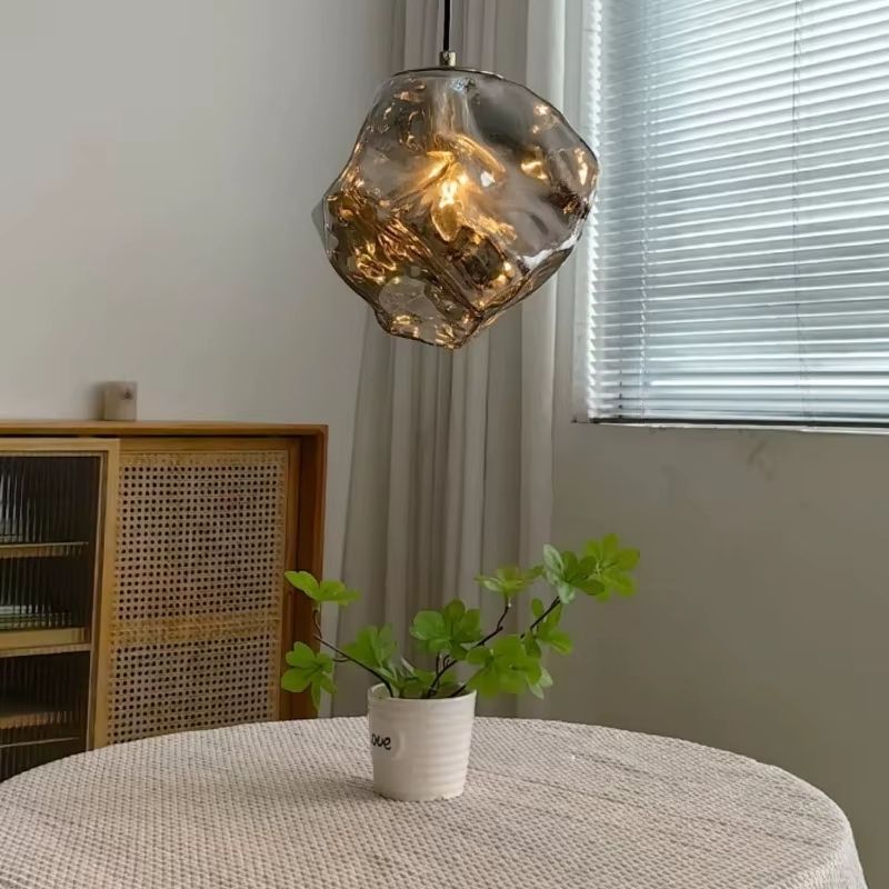 Lustre Pendente Minimalista Orgânico Torino LEDZ – Vidro – Transparente/Âmbar/Fumê – 15cm/22cm