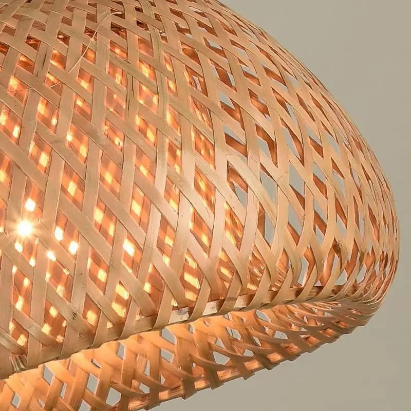 Lustre Pendente Estilo Japonês Wabi Sabi Bambu Artesanal - Takumi Led