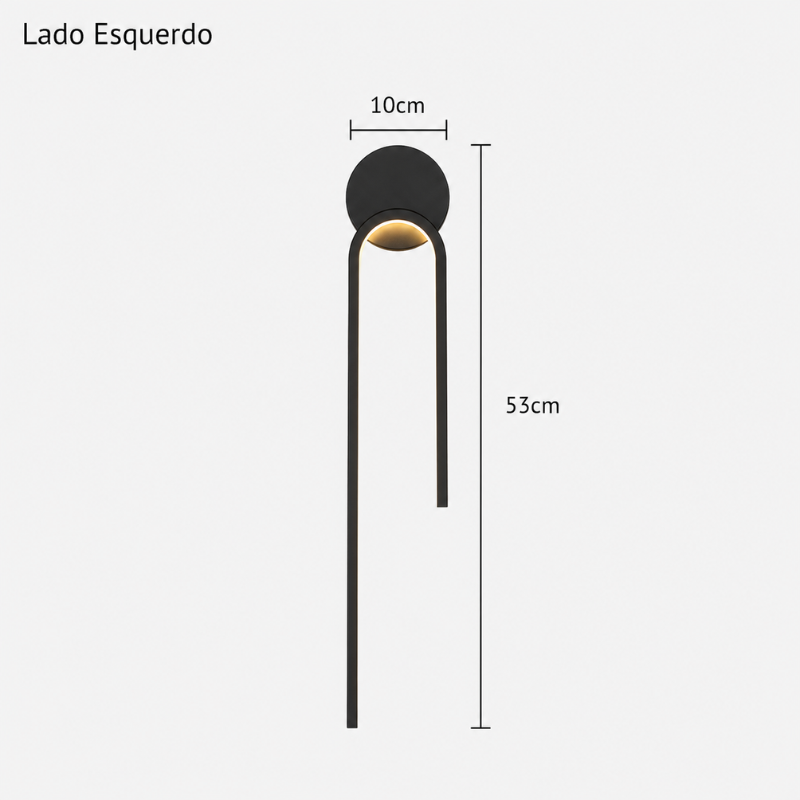 Luminária Arandela de Parede Minimalista Duetto LEDZ – Preto ou Dourado