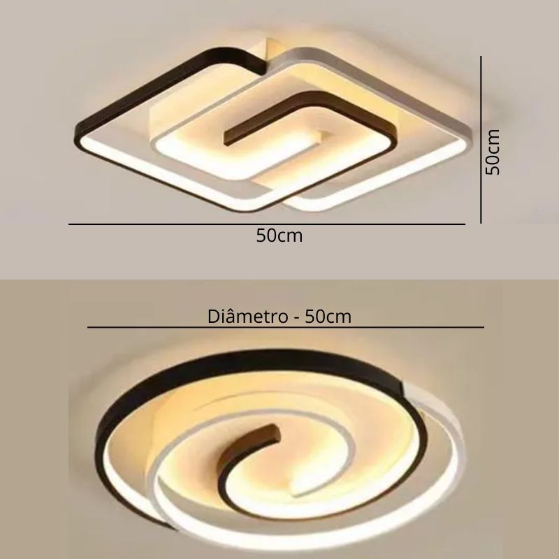 Luminária de Teto Plafon Moderno Dual Led - 50cm - 45W