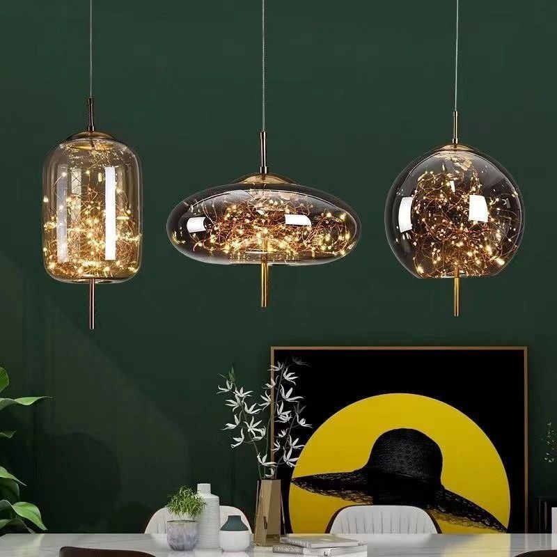 Lustre Pendente de Luxo Design Italiano Fio de Fada Vivare LEDZ – Fumê / Âmbar