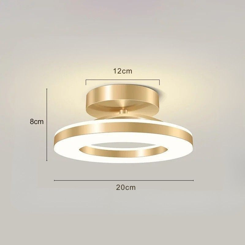 Luminária de Teto Plafon Circular Lumina LEDZ – Dourado/Preto – 20cm/30cm