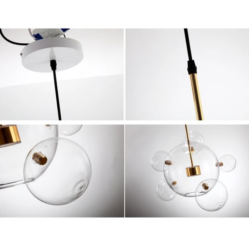 Lustre Pendente Design Italiano Vetro a Bolle Led - 1 Bolha / 4 Bolhas / 6 Bolhas