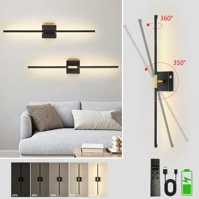 Luminária Arandela de Parede Sem Fio Recarregável Rotacionável Versa LEDZ