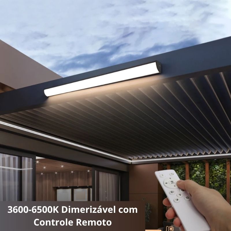Luminária Arandela de Parede Externa à Prova D´Água IP65 Perfil Led - Preto/Branco - 50cm/90cm