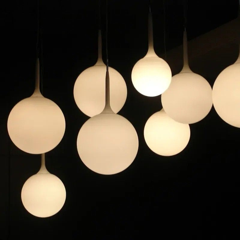 Lustre Pendente Moderno Minimalista Pingente em Globo Zarya LEDZ – Preto/Branco – 15cm/20cm/25cm