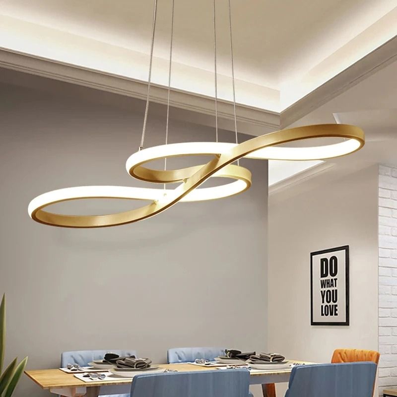Lustre Pendente Minimalista Orgânico Nature LEDZ - Preto / Branco / Dourado – 75cm / 92cm