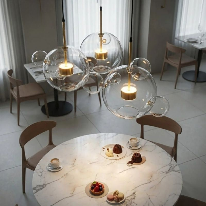 Lustre Pendente Design Italiano Vetro a Bolle Led - 1 Bolha / 4 Bolhas / 6 Bolhas