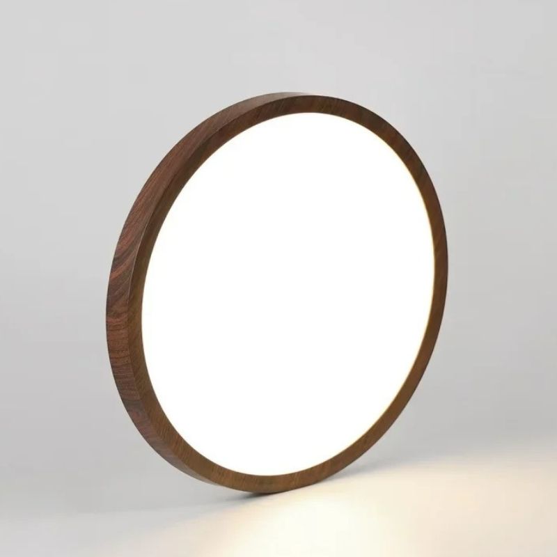 Luminária de Teto Plafon Ultra Slim LED – Circular – Textura Madeira Wall Nut – 30cm/40cm/50cm