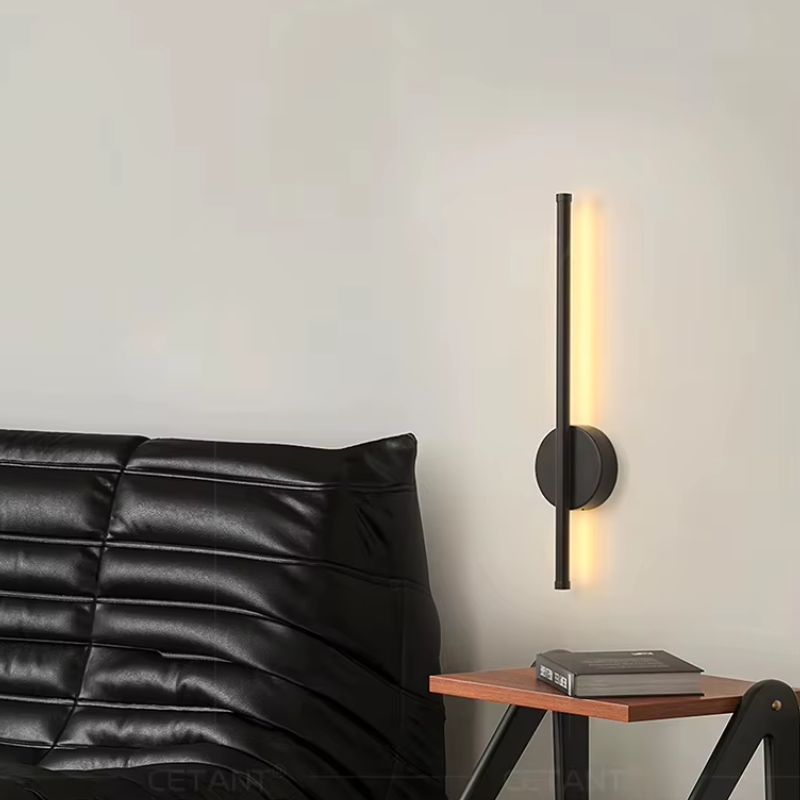 Luminária Arandela de Parede Sem Fio com Controle Remoto - Tendency LED - Preto/Dourado - 50cm