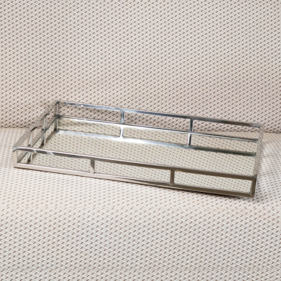 Bandeja de Aço Inox Cromado com Espelho 56cm