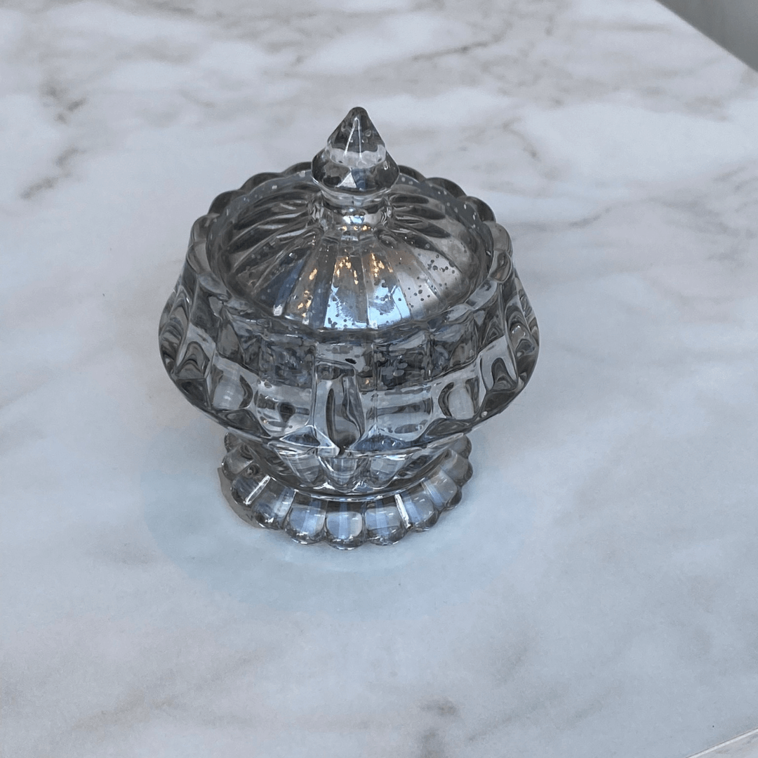 Pote Bomboniere Champanhe em Vidro 11,5 cm