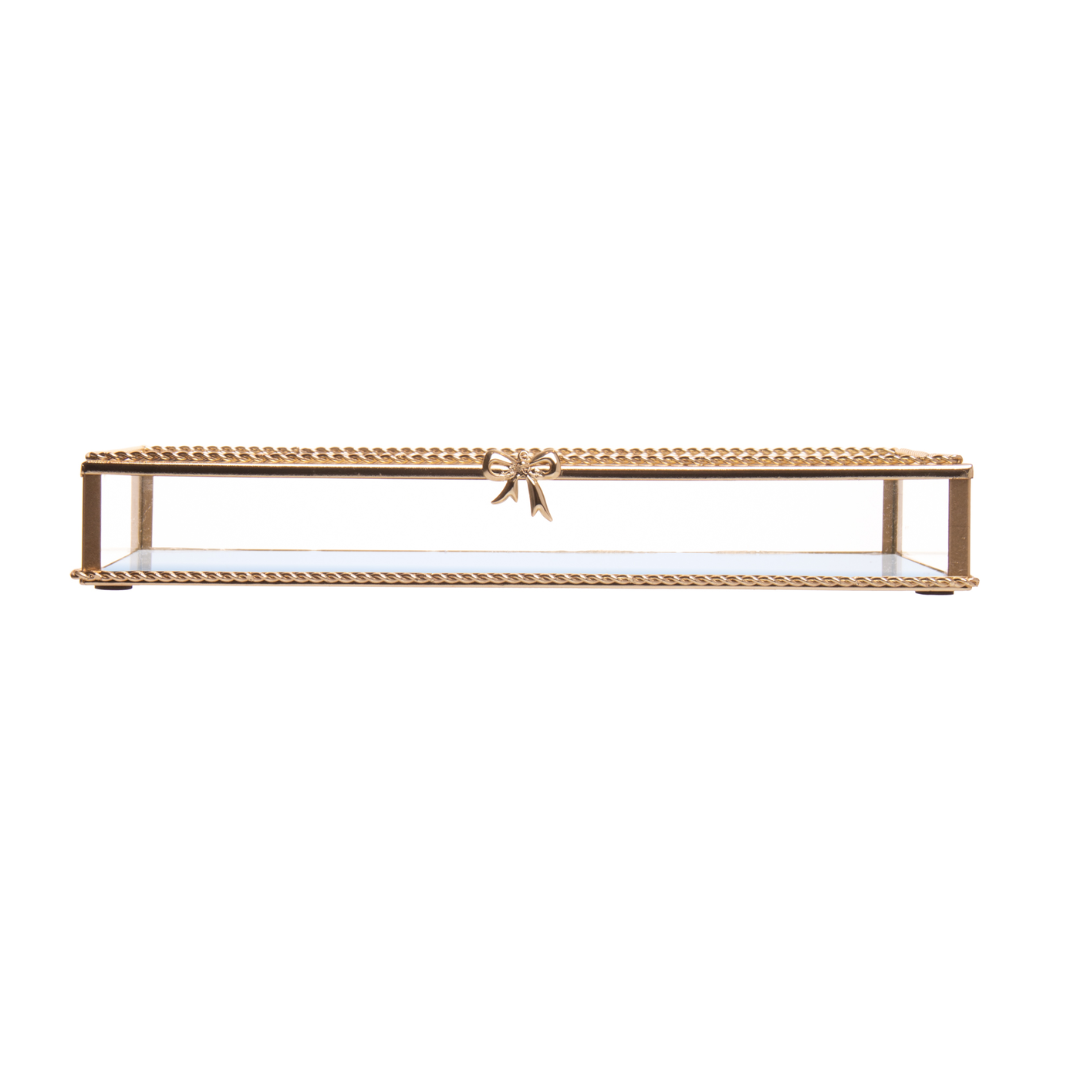 Bandeja Mirage em Metal Espelhada Dourada 24cm