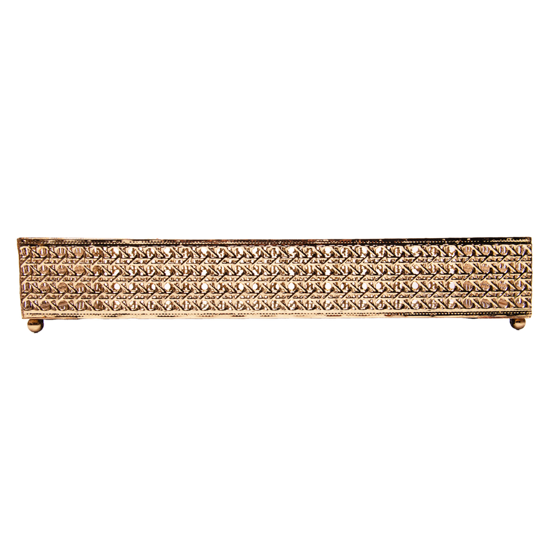 Bandeja de Metal Versalhes com Espelho Dourado 32cm