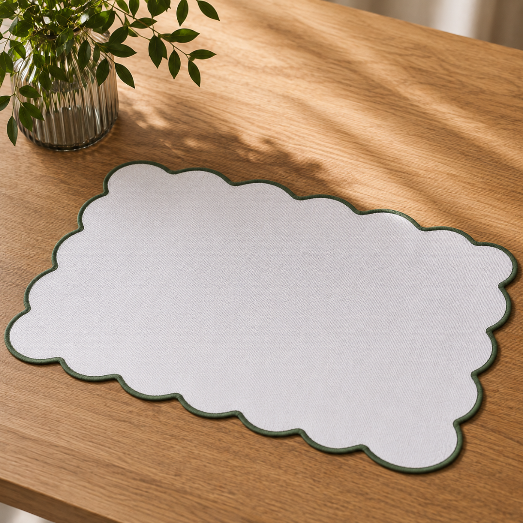 Jogo Americano Retangular Cloud Poliester Branco 30x45