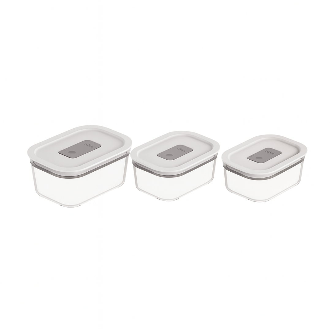 Kit 3 Potes Herméticos Fresh Lock 370ml