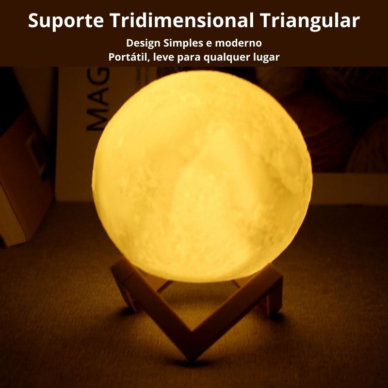 Luminária Abajur Lua Cheia 3D