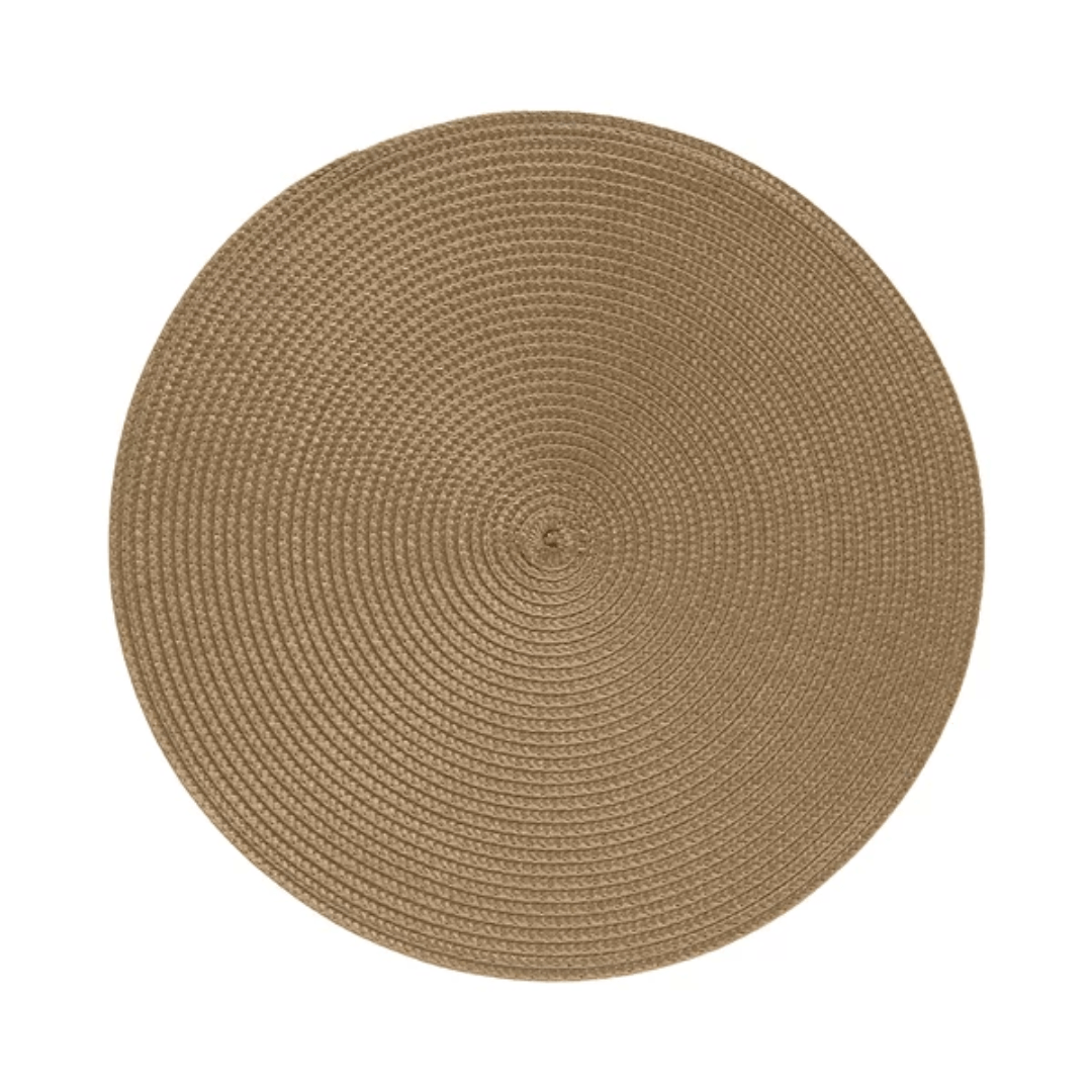 Jogo Americano Redondo Avulso Luna Bronze Brown 38cm