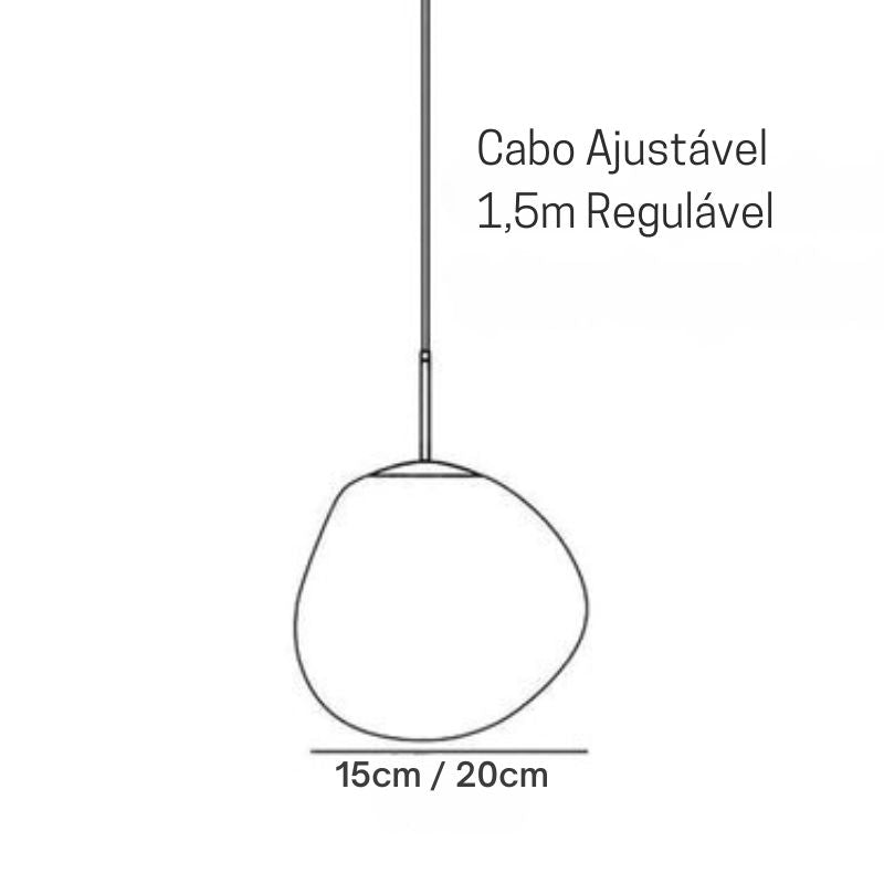 Lustre Pendente Luxuoso Lava Nordico