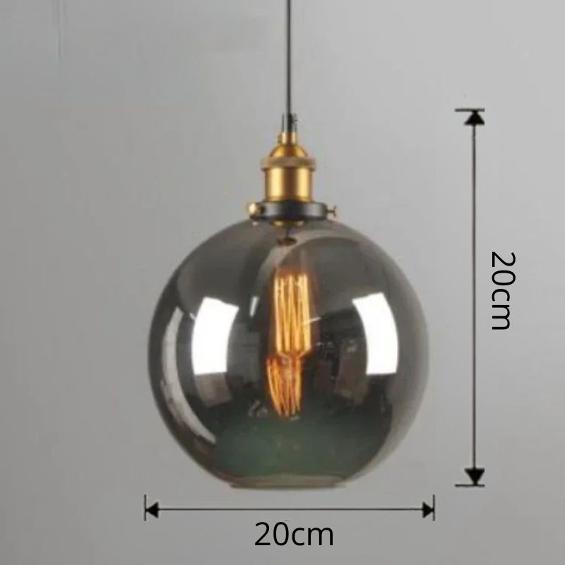 Lustre Pendente Vintage Retrô Lumière LEDZ - Fumê / Âmbar / Transparente