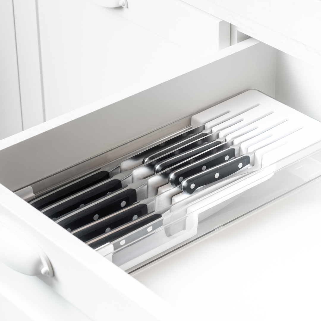 Organizador de Facas Clear Branco 37,5cm