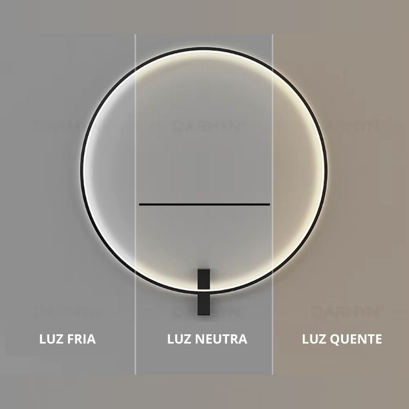 Luminária Arandela de Parede Moderna Circular Led - 80cm