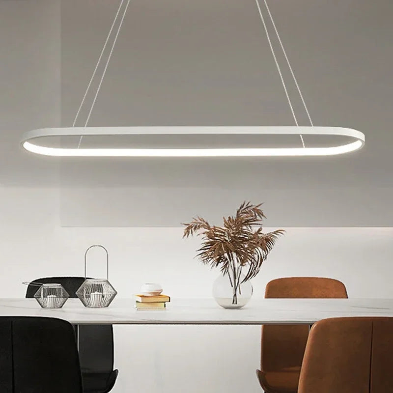 Lustre Pendente Moderno Minimalista Elipse Ledz - 70cm/90cm