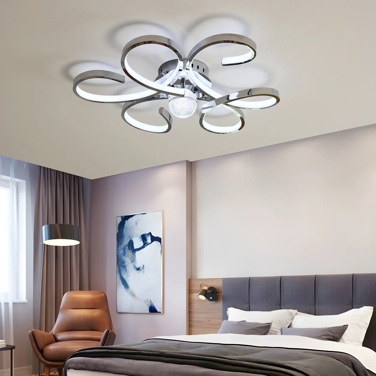Lustre Luminária de Teto Plafon de Luxo Fiorenza LEDZ - Dourado/Prata/Preto - 60cm