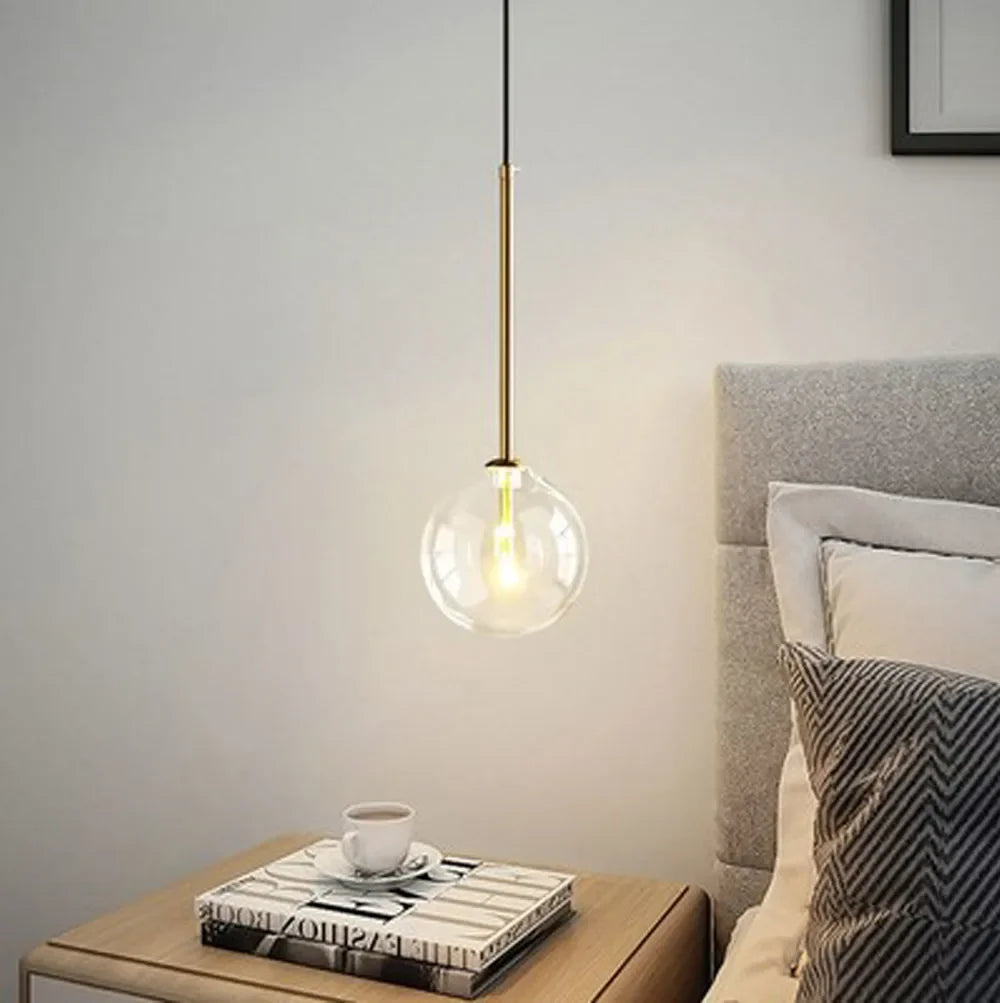 Lustre Pendente Design Italiano Vetro Chiaro LED