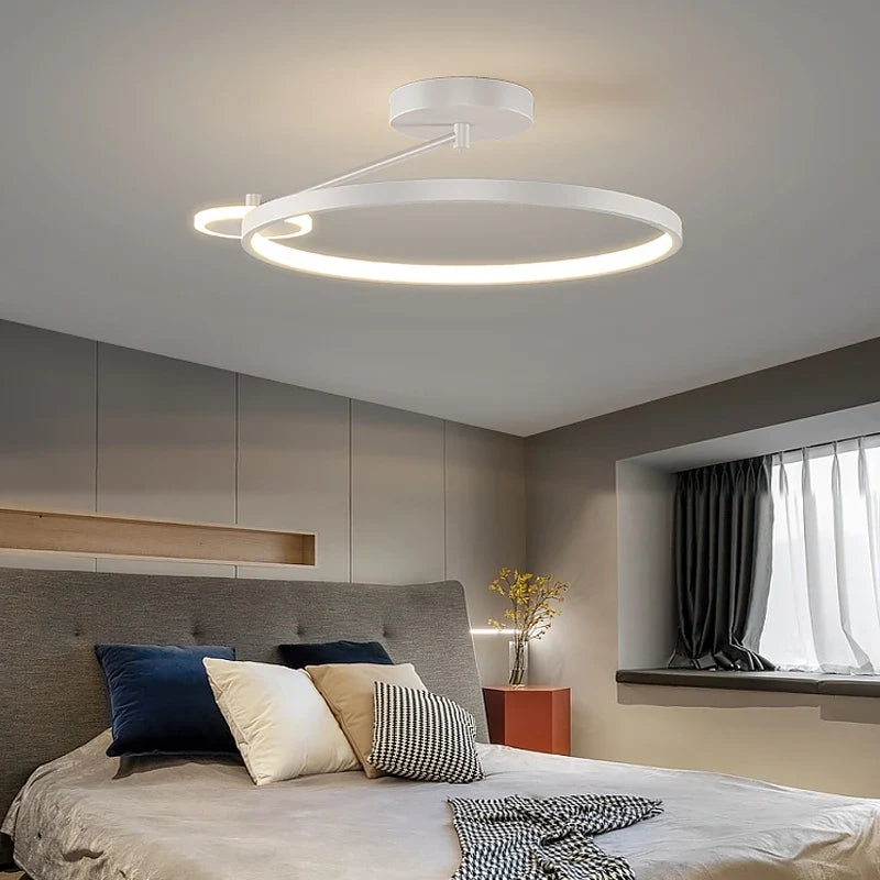 Luminária de Teto Plafon Moderno Circular Pendente Luxury LEDZ - Com Controle Remoto - 50cm