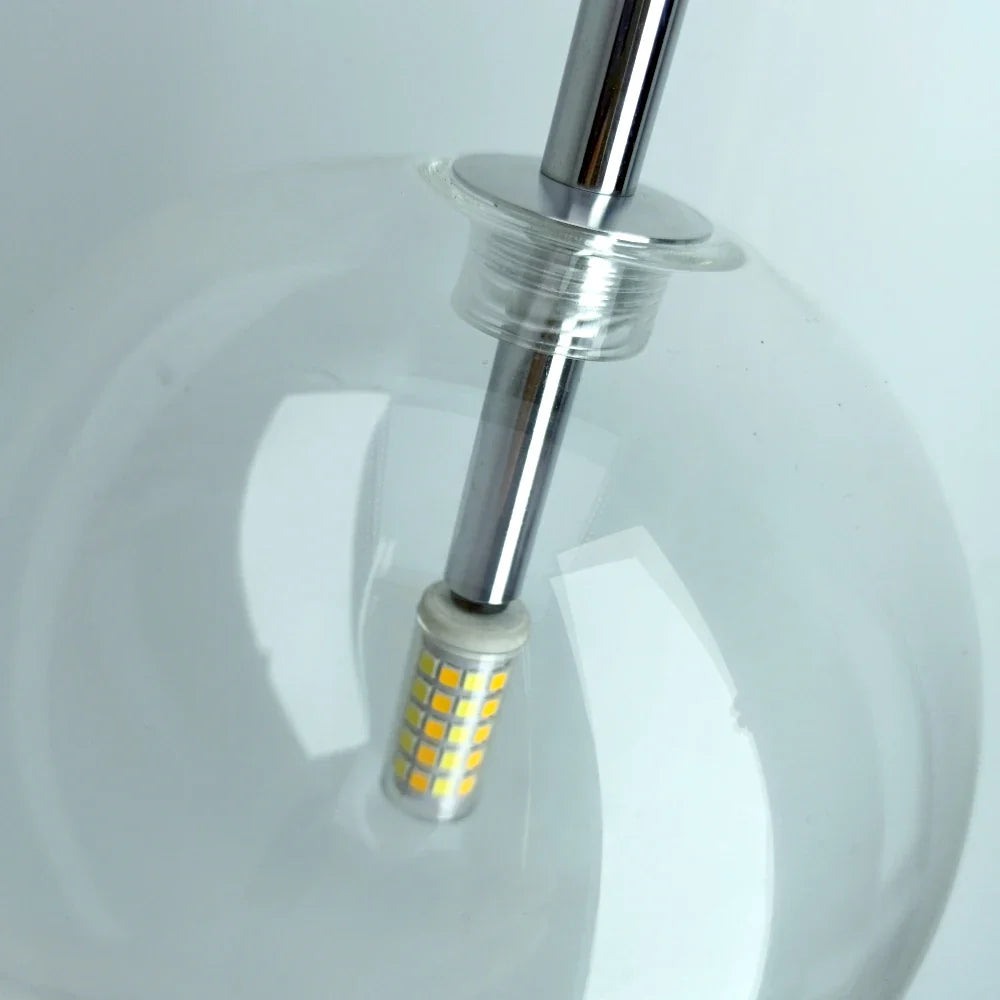 Lustre Pendente Design Italiano Vetro Chiaro LED
