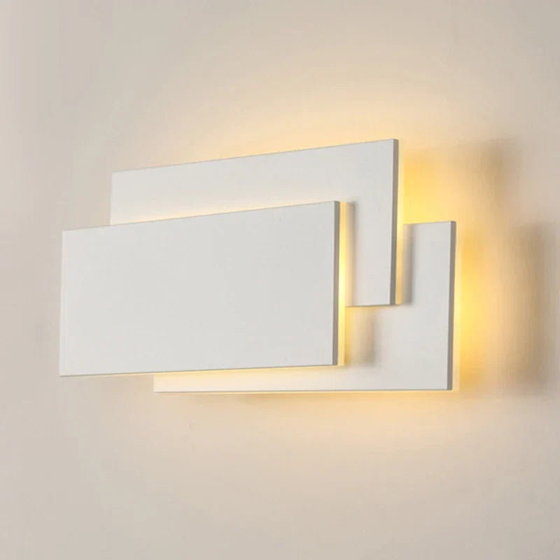 Luminária Arandela de Parede em Níveis Efeito 3D Monare LEDZ – Retangular/Circular - Preto/Branco