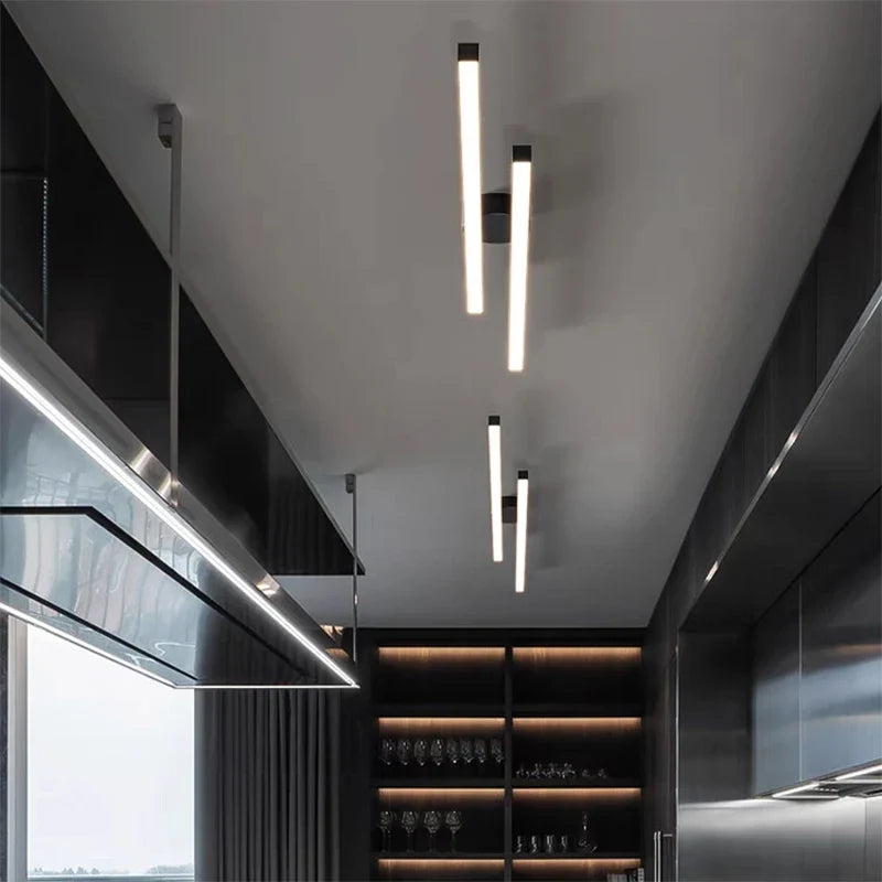 Luminária de Teto Plafon Linha Dupla Slim Led - 60cm / 80cm