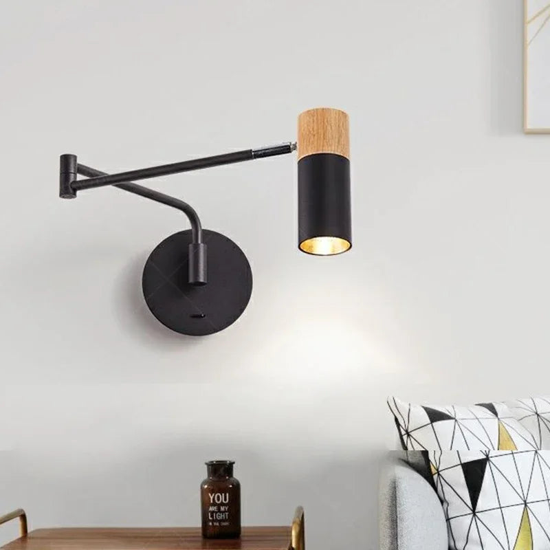 Luminária Arandela de Parede Moderna Articulada Flexis LEDZ - Preto/Branco