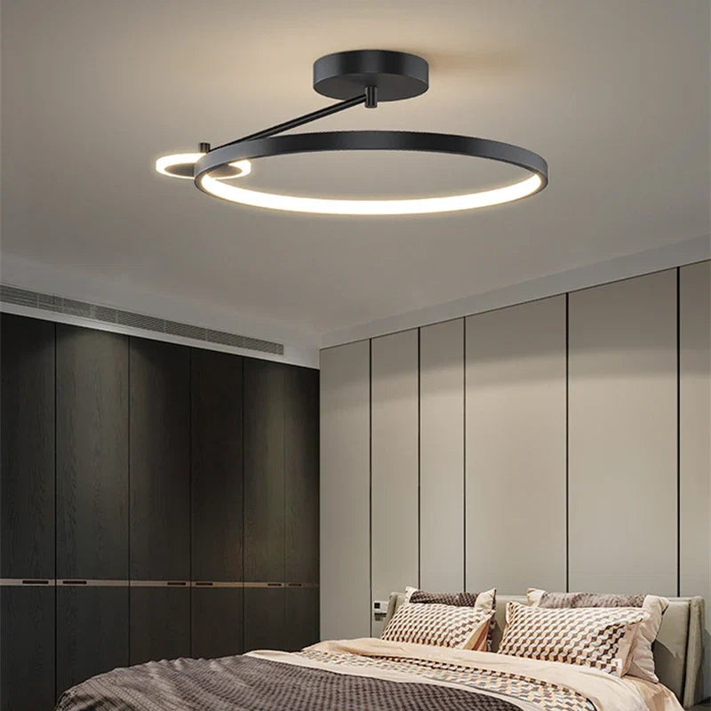 Luminária de Teto Plafon Moderno Circular Pendente Luxury LEDZ - Com Controle Remoto - 50cm