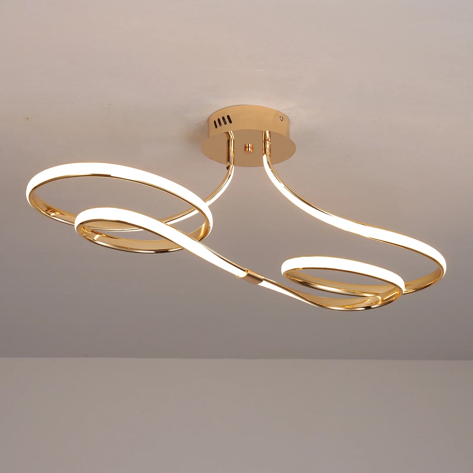 Últimas Unidades – 30% OFF | Lustre Luminária de Teto Plafon de Luxo Fluence LEDZ - Dourado/Prata/Preto – 75cm/96cm