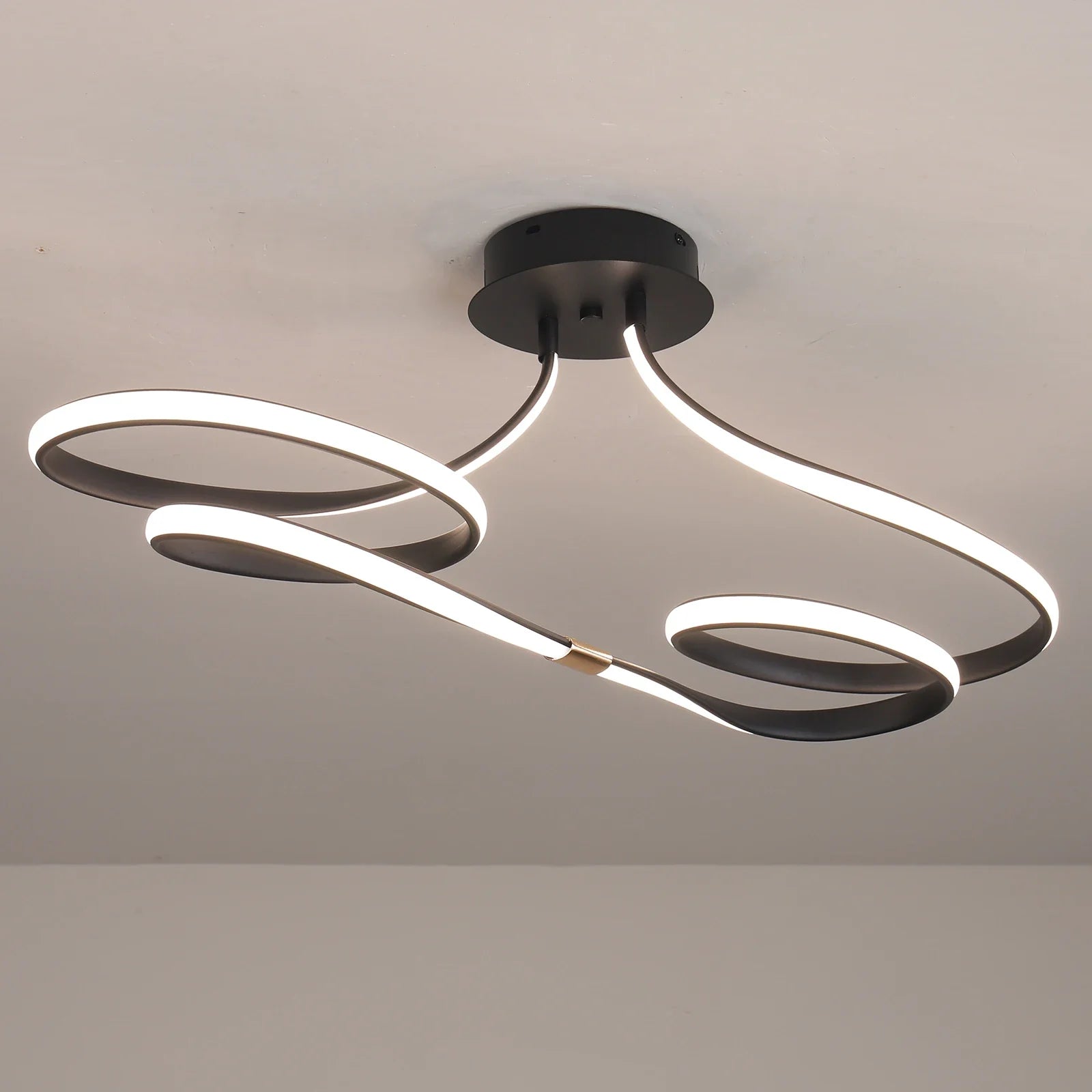 Últimas Unidades – 30% OFF | Lustre Luminária de Teto Plafon de Luxo Fluence LEDZ - Dourado/Prata/Preto – 75cm/96cm