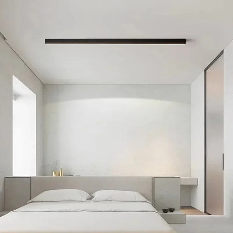 Luminária de Teto Plafon Linea Slim Ledz - 50cm/80cm - Preto/Branco