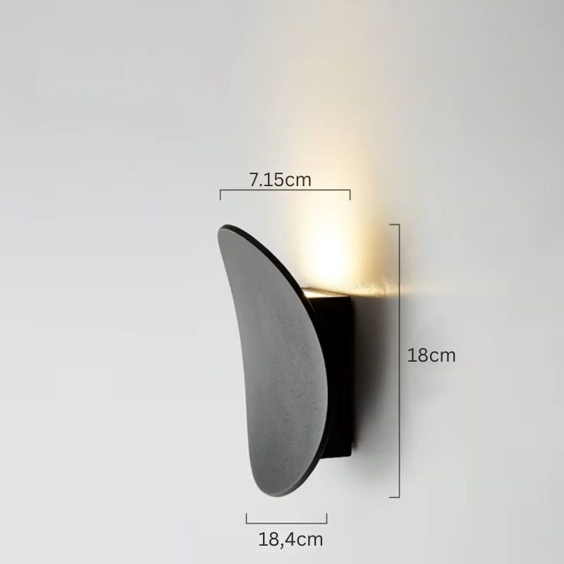 Luminária Arandela de Parede Interna/Externa à Prova D'Água IP65 Scudo LEDZ - Preto/Branco - 18cm