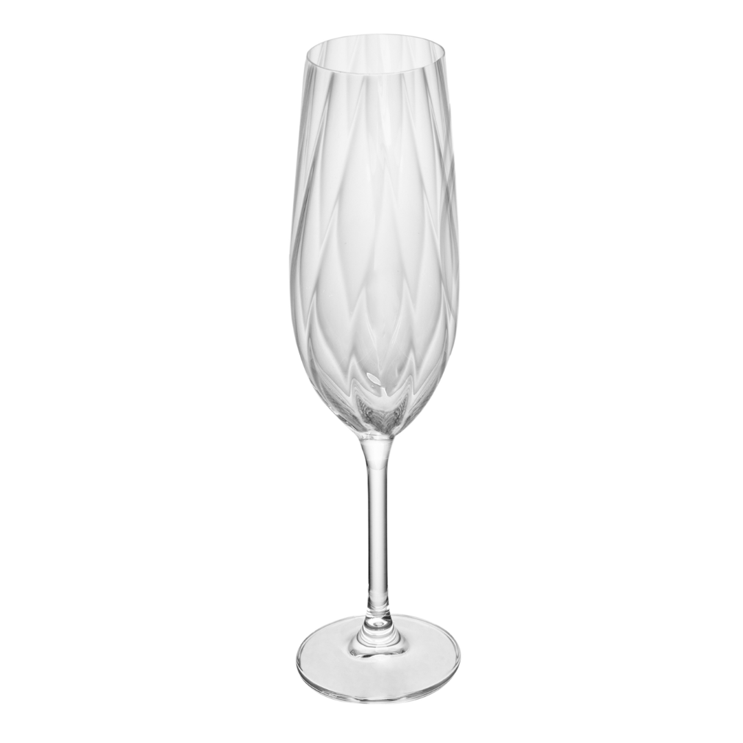 Jogo 6 Taças para Champanhe Crex Optic Cristal 270ml