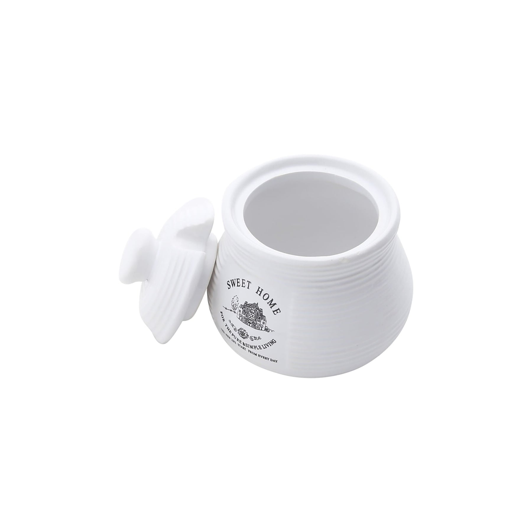 Açucareiro em Cerâmica com Tampa Sweet Home Branco 300ml