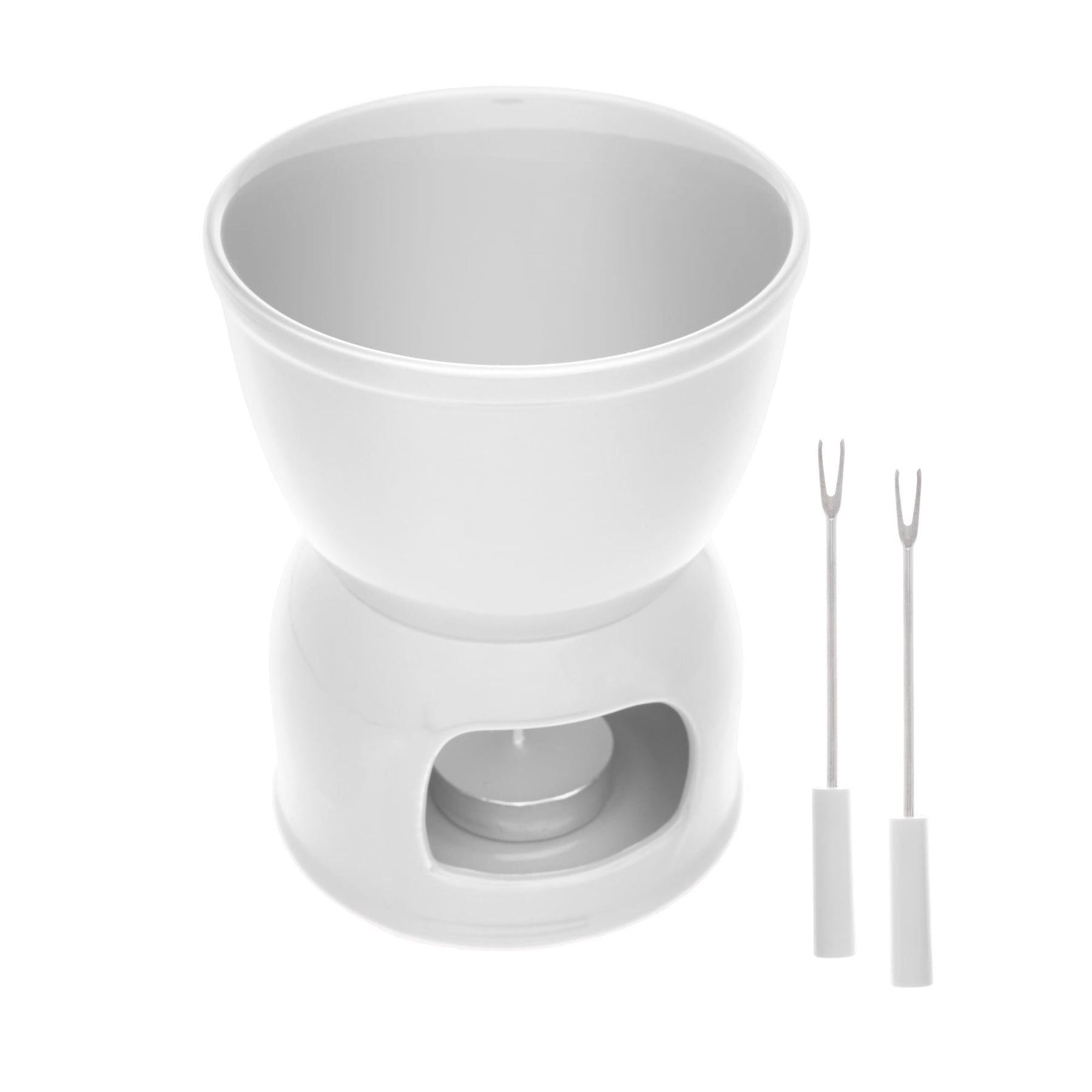 Aparelho de Fondue para Duas Pessoas Branco 4 Peças 400ml
