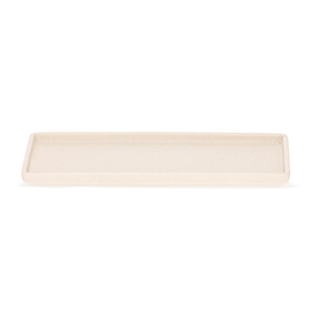 Bandeja em Cerâmica Retangular Branca 33cm