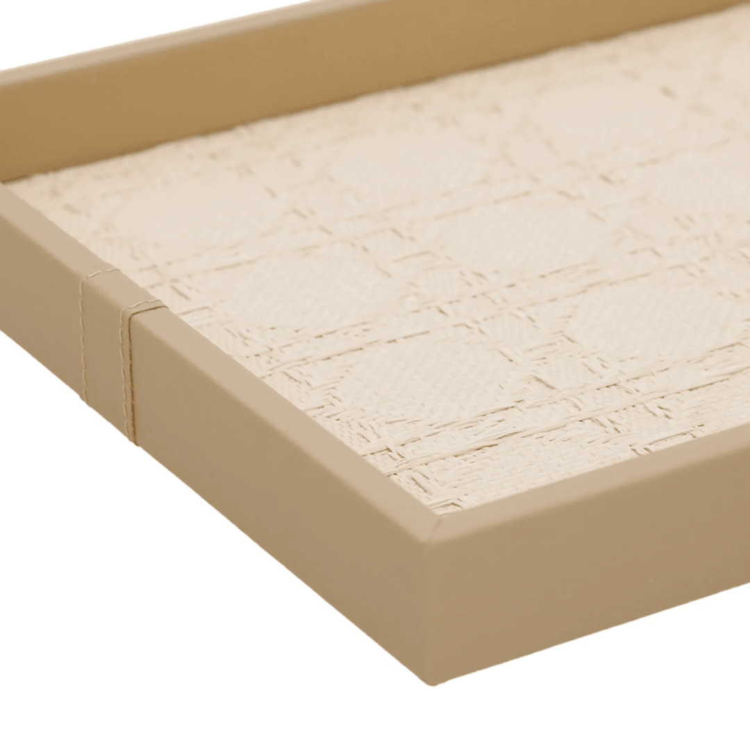 Bandeja em MDF e PU Marrom 40cm
