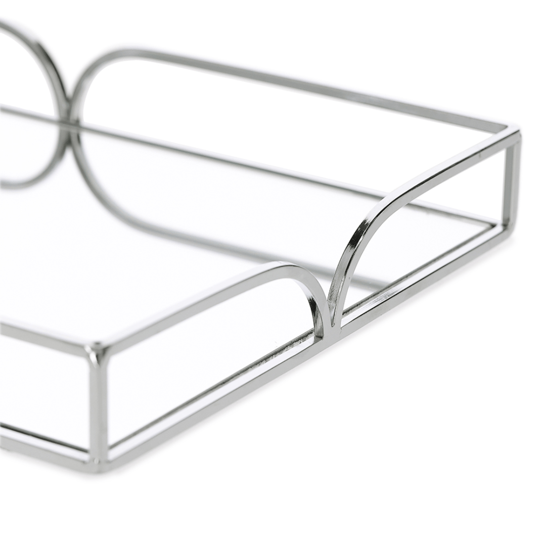 Bandeja em Metal Espelhada Cromada P 28cm