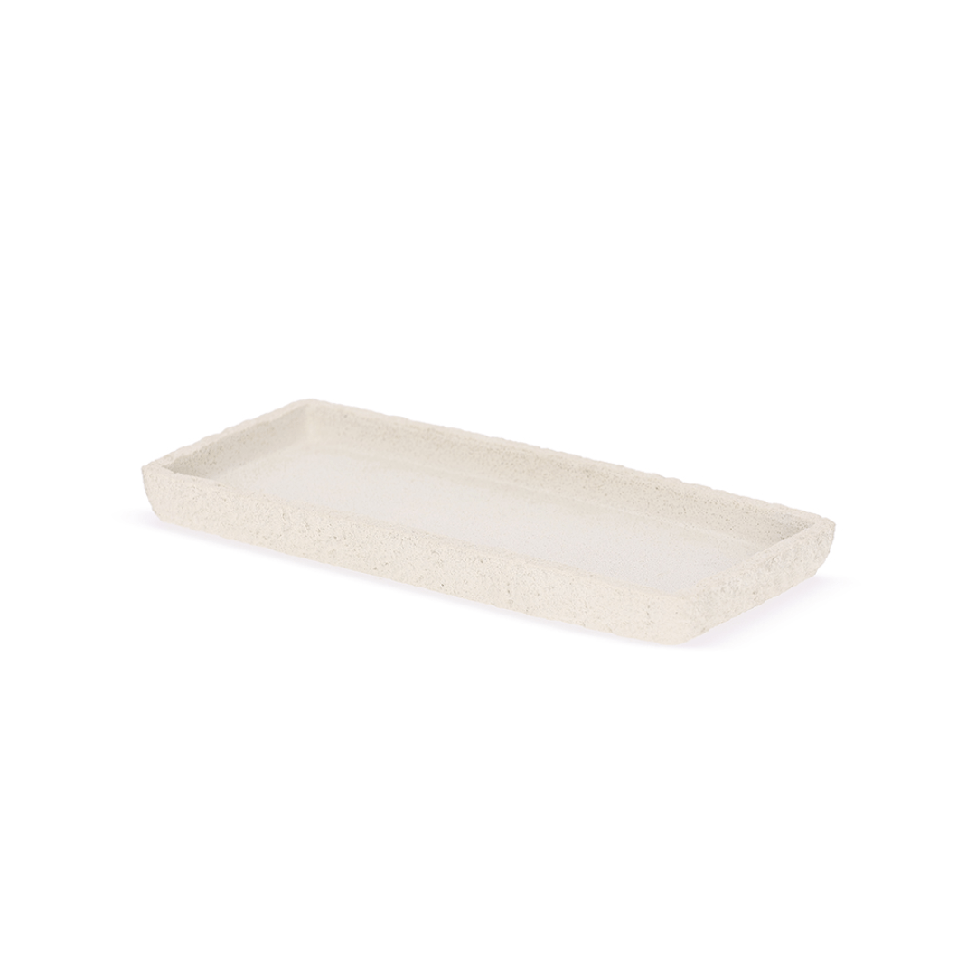 Bandeja em Polirresina Retangular Branca 24,5cm