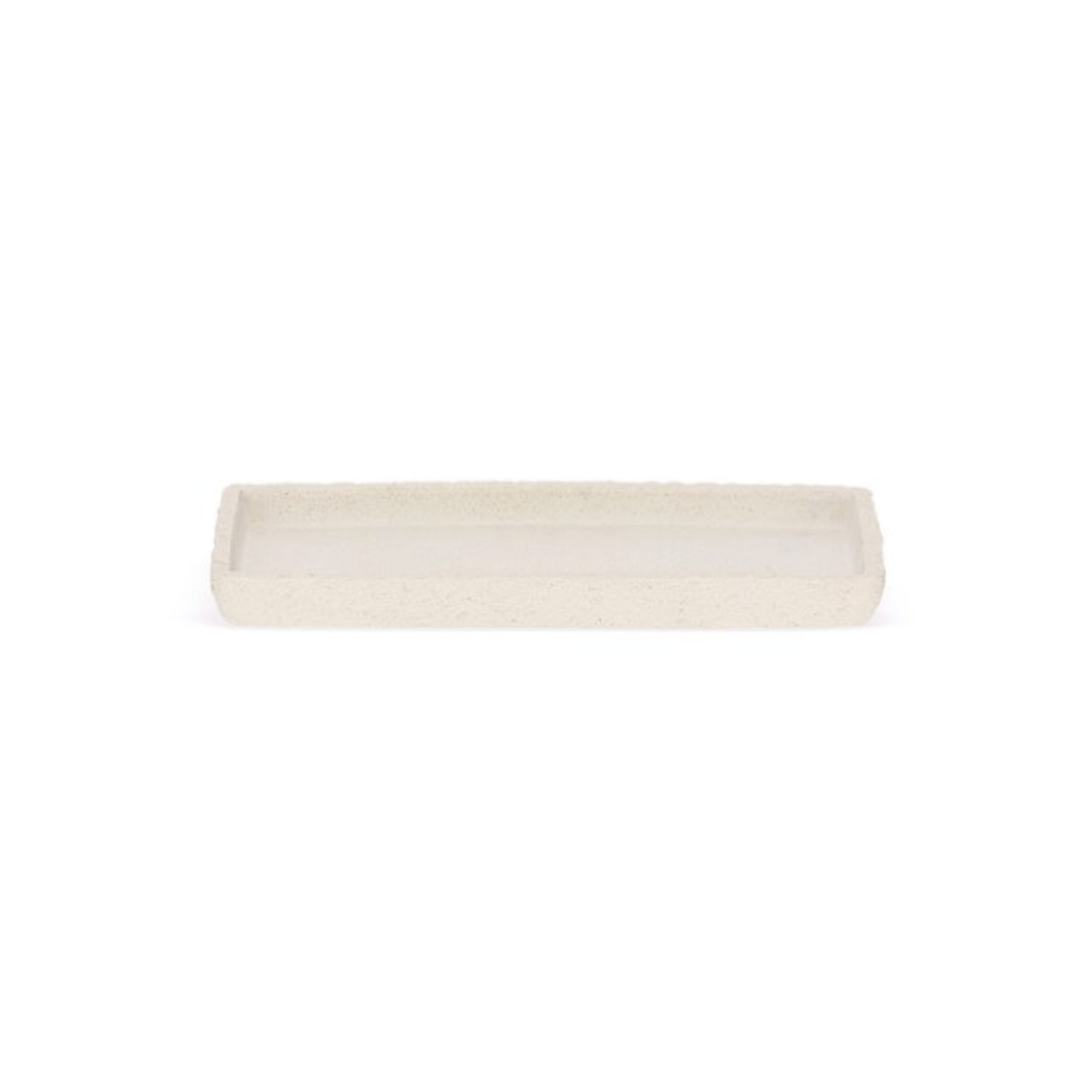 Bandeja em Polirresina Retangular Branca 24,5cm