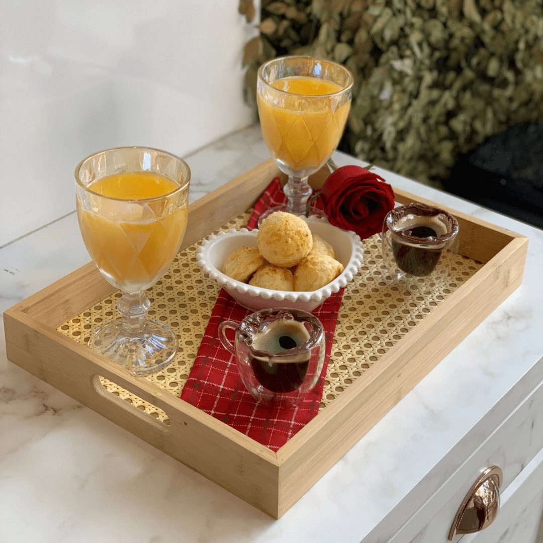 Bandeja Retangular de MDF com Fundo Trelica 35cm